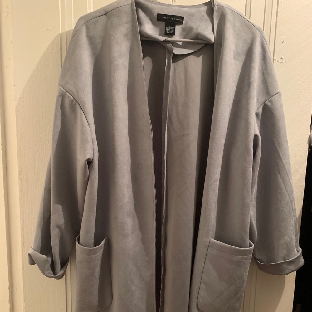 Light blue suede blazer